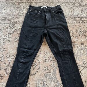 Black jeans slit bottom